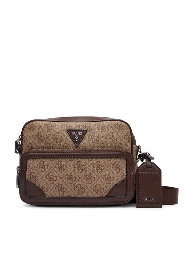 Guess Saszetka Milano HMMIL LP6222 Brązowy. Kolor: brązowy. Materiał: skóra