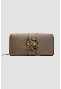 Just Cavalli - JUST CAVALLI Damski portfel w kolorze taupe Iconic Snakes - Style 15. Kolor: beżowy. Materiał: skóra ekologiczna