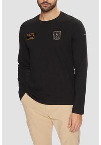 Aeronautica Militare - AERONAUTICA MILITARE Czarny męski longsleeve With Patches, Rozmiar XXL. Kolor: niebieski. Długość rękawa: długi rękaw #1