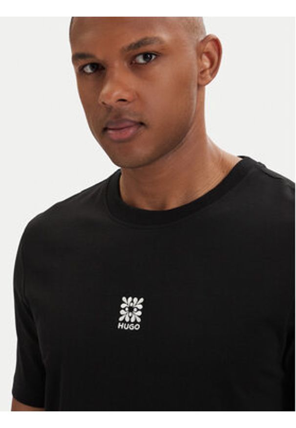 Hugo - HUGO T-Shirt Darusi 50561126 Czarny Regular Fit. Kolor: czarny. Materiał: bawełna