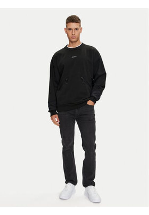 Hugo Bluza Dautumnas 50516667 Czarny Oversize. Kolor: czarny. Materiał: bawełna