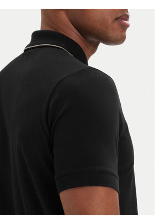 Karl Lagerfeld - KARL LAGERFELD Polo 745021 562221 Czarny Regular Fit. Typ kołnierza: polo. Kolor: czarny. Materiał: bawełna