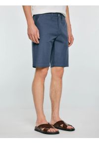 Big-Star - Szorty męskie chinosy niebieskie Rossino 401. Kolor: niebieski. Materiał: bawełna, elastan, tkanina. Sezon: lato. Styl: klasyczny, elegancki #2