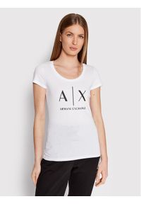 Armani Exchange T-Shirt 8NYT70 YJ16Z 1000 Biały Slim Fit. Kolor: biały. Materiał: bawełna #1