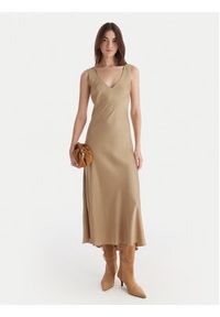 ViCOLO Sukienka koktajlowa TF0247 Beżowy Regular Fit. Kolor: beżowy. Materiał: wiskoza. Styl: wizytowy #3