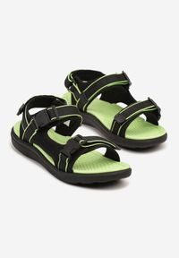 Born2be - Czarno-Zielone Sandały w Sportowym Stylu Firicene. Okazja: na spacer. Zapięcie: rzepy. Kolor: czarny. Sezon: lato. Styl: sportowy #4