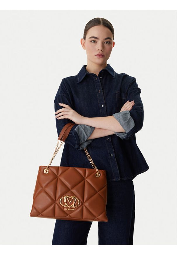 Love Moschino - LOVE MOSCHINO Torebka JC4040PP1OLC0200 Brązowy. Kolor: brązowy. Materiał: skórzane