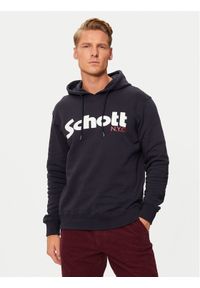 SCHOTT N.Y.C. Bluza SWHOOD Granatowy Regular Fit. Kolor: niebieski. Materiał: bawełna