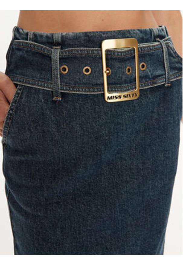 Miss Sixty Spódnica jeansowa 6L3KJ5860000 Granatowy Regular Fit. Kolor: niebieski. Materiał: bawełna