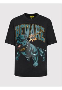 Market T-Shirt Unisex SMILEY Beware Dog Washed 399001086 Czarny Relaxed Fit. Kolor: czarny. Materiał: bawełna #3