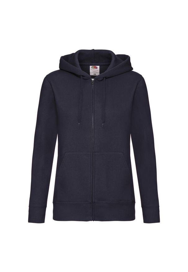 FRUIT OF THE LOOM - Kurtka Dresowa Z Kapturem Lady Fit Dla Kobiet. Typ kołnierza: kaptur. Kolor: niebieski. Materiał: dresówka. Sport: turystyka piesza