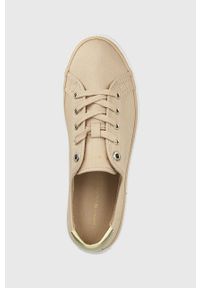 TOMMY HILFIGER - Tommy Hilfiger tenisówki LACE UP VULC SNEAKER damskie kolor beżowy FW0FW06957. Kolor: beżowy. Materiał: guma #3