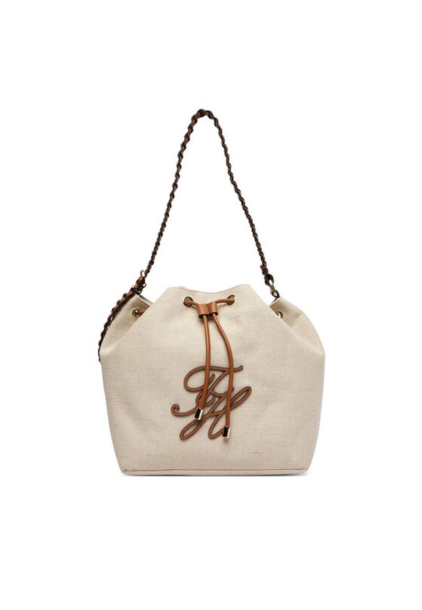 TOMMY HILFIGER - Tommy Hilfiger Torebka Th Elev Summer Bucket Canvas AW0AW18631 Beżowy. Kolor: beżowy