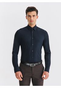 Pako Lorente - PAKO LORENTE – Czarna koszula męska. Typ kołnierza: kołnierzyk klasyczny. Kolor: czarny. Materiał: elastan, nylon. Długość rękawa: długi rękaw. Długość: długie. Styl: klasyczny #1