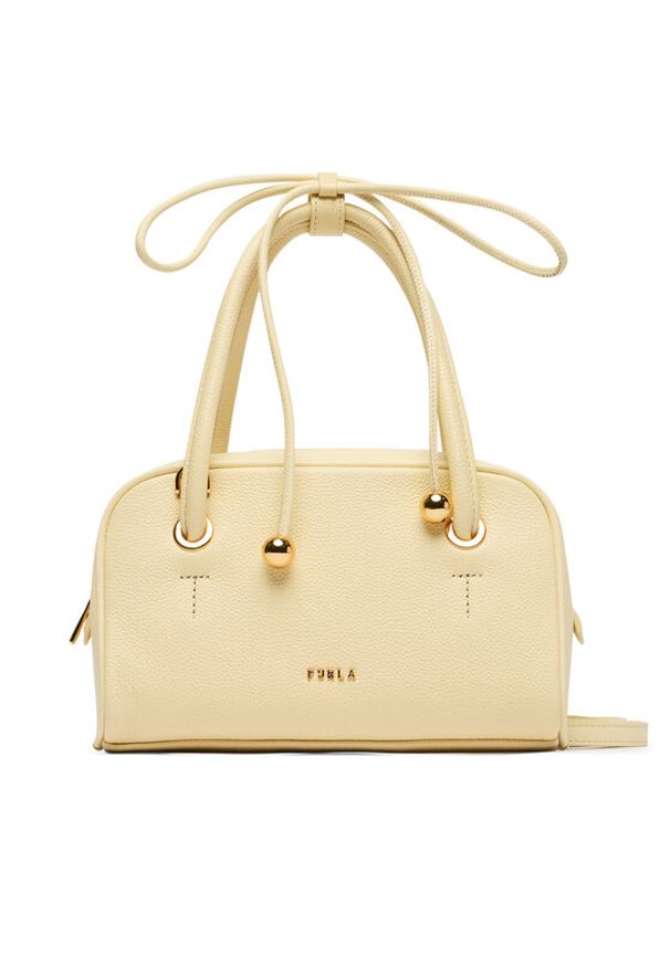 Furla Torebka Poppy Mini WE00915 BX4573 CN DFM00 Żółty jasny. Kolor: żółty. Materiał: skórzane