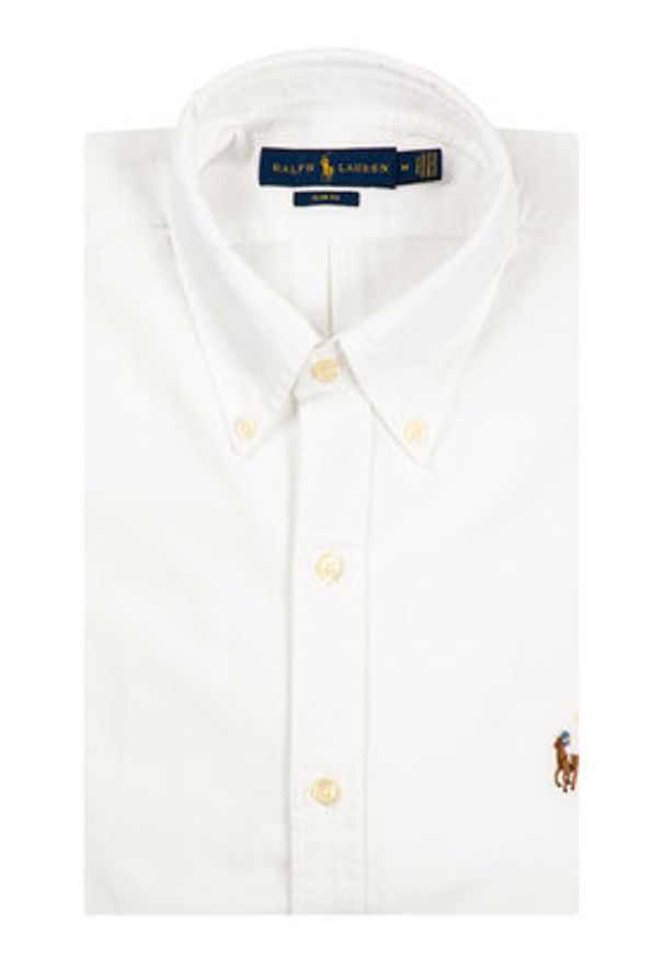 Polo Ralph Lauren Koszula Core Replen 710549084 Biały Slim Fit. Typ kołnierza: polo. Kolor: biały. Materiał: bawełna