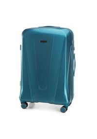 Wittchen - Duża walizka z polikarbonu geometryczna niebieska. Kolor: niebieski. Materiał: guma. Wzór: geometria #8