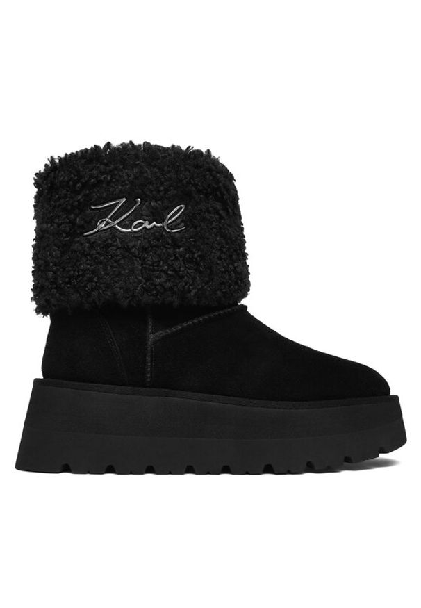 Karl Lagerfeld - KARL LAGERFELD Śniegowce KL48653 Czarny. Kolor: czarny. Materiał: zamsz, skóra