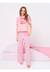 Sinsay - Piżama dwuczęściowa - różowy. Kolor: różowy. Materiał: guma. Długość: krótkie #1