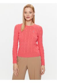 Polo Ralph Lauren Sweter 211891640014 Różowy Regular Fit. Typ kołnierza: polo. Kolor: różowy. Materiał: bawełna #1