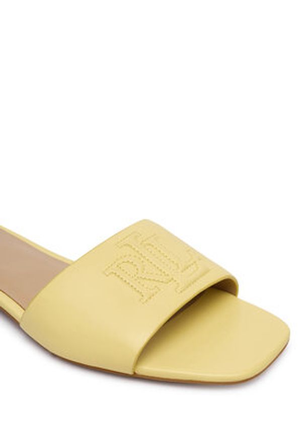 Lauren Ralph Lauren - LAUREN RALPH LAUREN Klapki 802959143012 Żółty. Kolor: żółty. Materiał: skóra