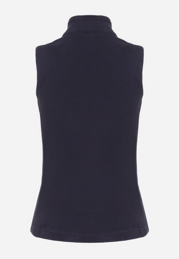 Born2be - Granatowa Kamizelka Polarowa z Bawełną Anerrise. Okazja: na co dzień. Kolor: niebieski. Materiał: bawełna, polar. Styl: casual