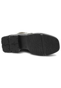 Zielone Eleganckie Botki Damskie Armodo. Kolor: zielony. Materiał: skóra, jeans, materiał. Sezon: jesień. Styl: elegancki #3