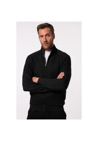 JAY-PI - Męska Bluza dresowa rozpinana fitness stójka do rozm. 7 XL. Typ kołnierza: kołnierzyk stójkowy. Kolekcja: plus size. Kolor: czarny. Materiał: materiał, poliester, bawełna. Sport: fitness
