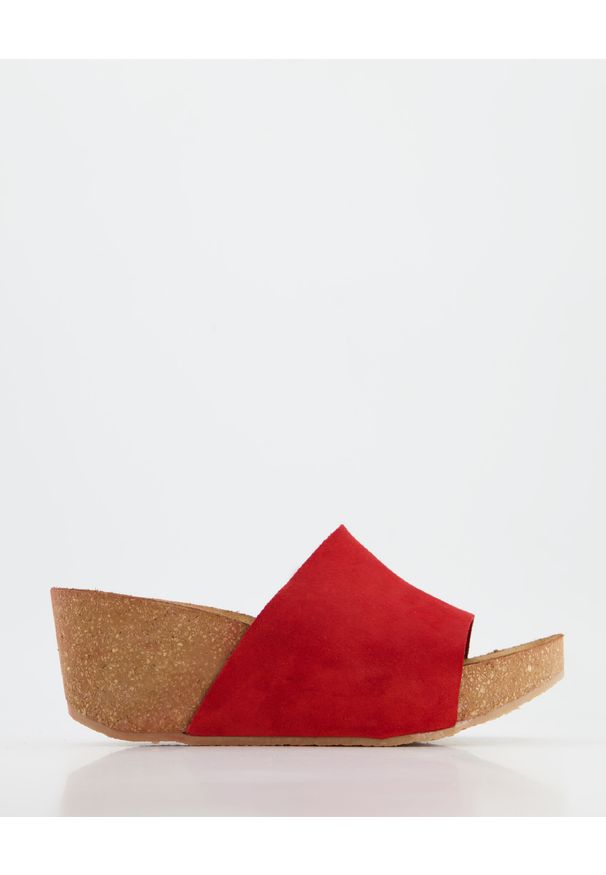 Venezia - KLAPKI NA KOTURNIE ILENIA1 CRO ROSS. Materiał: skóra, syntetyk, zamsz. Obcas: na koturnie