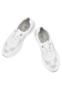 Białe Sneakersy S.Barski Sportowe Obuwie Damskie. Okazja: na co dzień. Zapięcie: sznurówki. Kolor: biały. Materiał: materiał. Szerokość cholewki: normalna #6