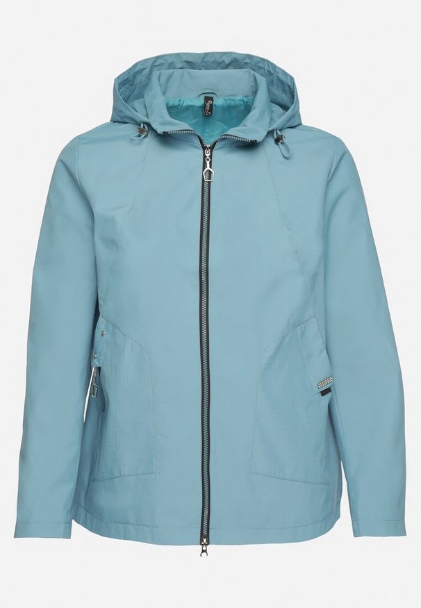 Born2be - Niebieska Kurtka o Prostym Kroju z Odpinanym Kapturem Nusanelis. Okazja: na co dzień. Kolekcja: plus size. Kolor: niebieski. Materiał: jeans. Styl: sportowy, klasyczny, elegancki, casual
