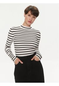 Morgan Sweter 241-MAG Biały Slim Fit. Kolor: biały. Materiał: wiskoza