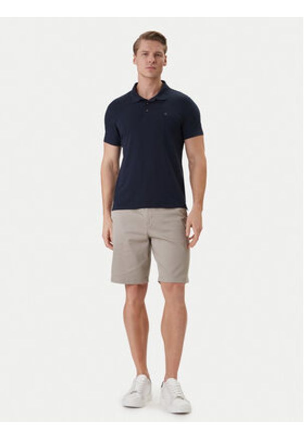 Calvin Klein Polo LV04LF200G Granatowy Slim Fit. Typ kołnierza: polo. Kolor: niebieski. Materiał: bawełna