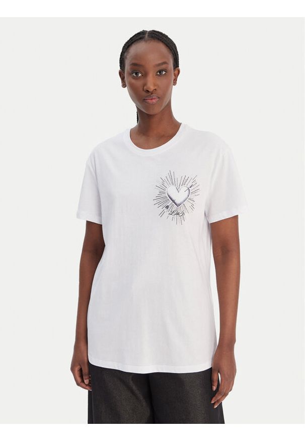 Liu Jo T-Shirt WA6163 JS904 Biały Relaxed Fit. Kolor: biały. Materiał: bawełna