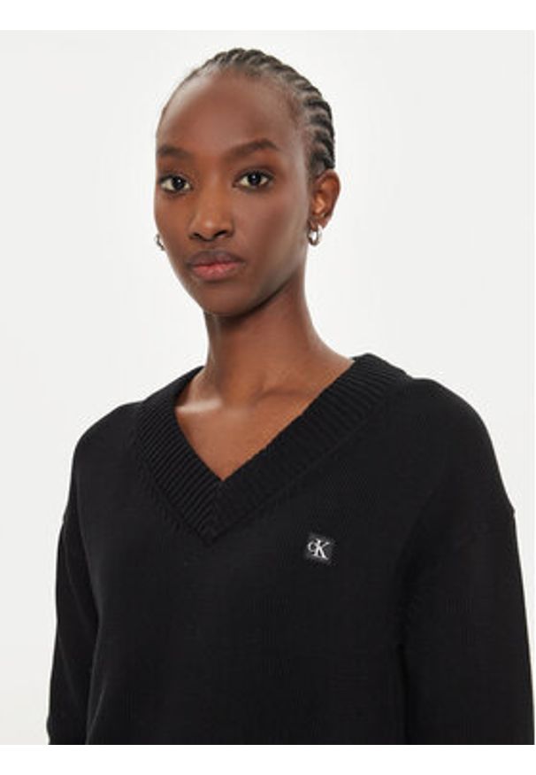 Calvin Klein Jeans Sweter Embro Badge J20J224632 Czarny Regular Fit. Kolor: czarny. Materiał: bawełna