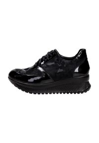 Suzana - Czarne POLSKIE sneakersy damskie SUZANA 1943D. Kolor: czarny. Materiał: skóra. Szerokość cholewki: normalna #1