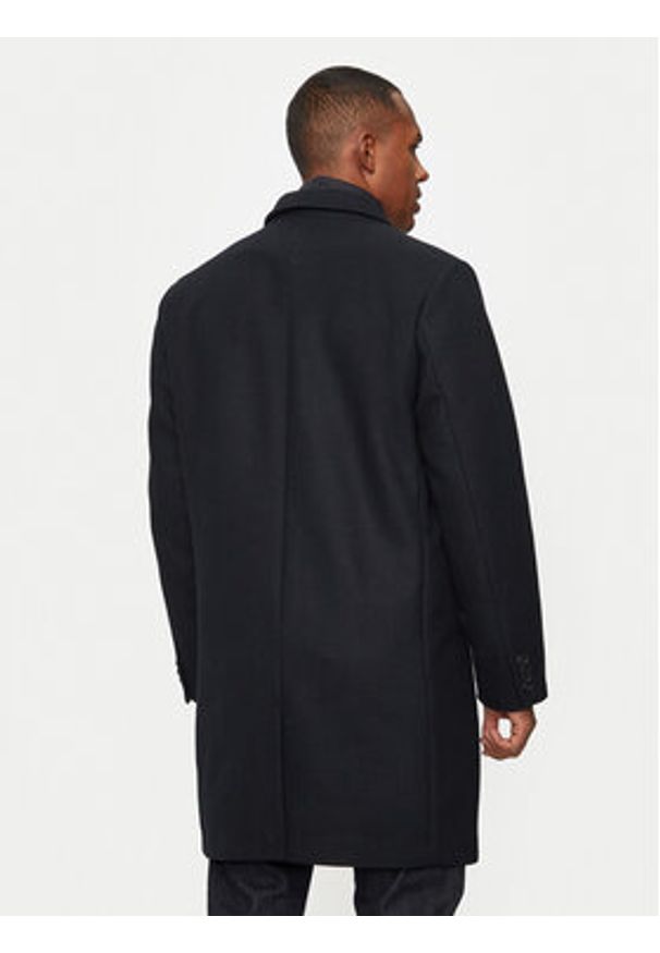 Lindbergh Płaszcz wełniany 30-303046 Czarny Regular Fit. Kolor: czarny. Materiał: syntetyk