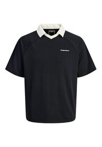 Jack & Jones - Jack&Jones Polo Lido 12276758 Czarny Loose Fit. Typ kołnierza: polo. Kolor: czarny. Materiał: syntetyk #6