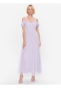 Rinascimento Sukienka wieczorowa CFC0112862003 Fioletowy Regular Fit. Kolor: fioletowy. Materiał: bawełna. Styl: wizytowy