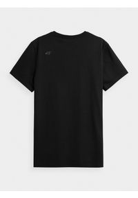 4f - T-shirt regular gładki męski. Kolor: czarny. Materiał: bawełna. Wzór: gładki #2