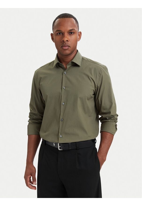 Hugo - HUGO Koszula Kenno 50289499 Zielony ciemny Slim Fit. Kolor: zielony. Materiał: bawełna