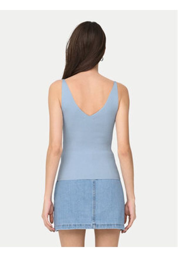 JDY Top Nanna 15180497 Błękitny Slim Fit. Kolor: niebieski. Materiał: wiskoza