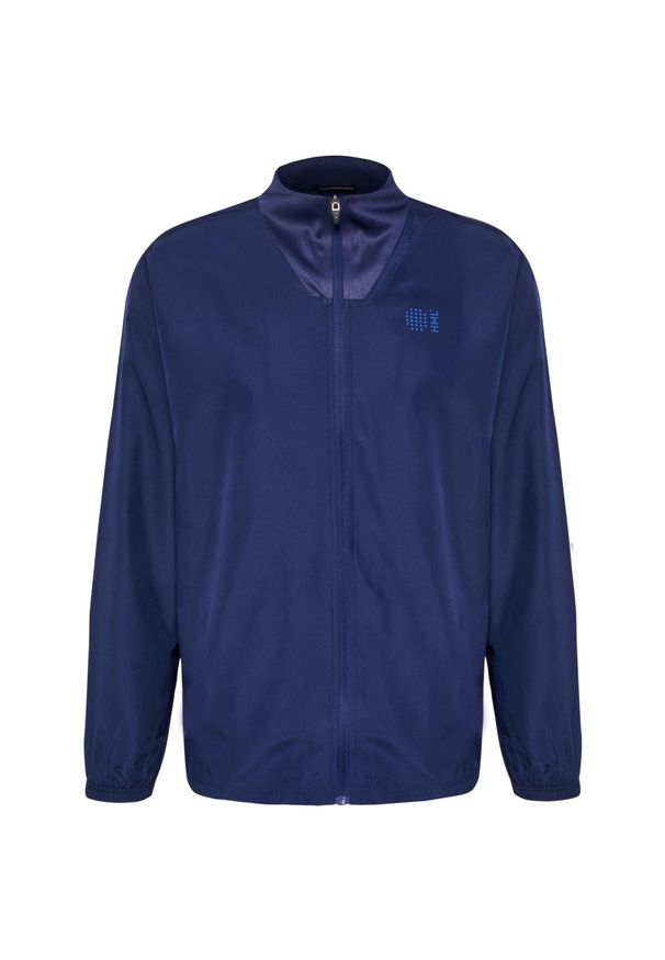 Sweatshirt tkany Hummel HmlCourt. Kolor: niebieski. Materiał: prążkowany. Wzór: jodełka, nadruk. Sport: fitness