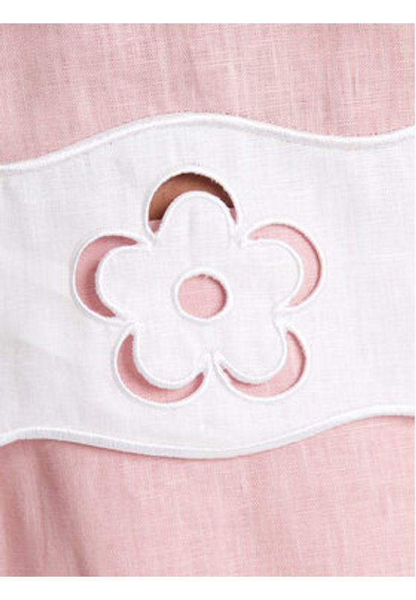 STAUD Bluzka Mika R25S1148LN Różowy Regular Fit. Kolor: różowy. Materiał: len