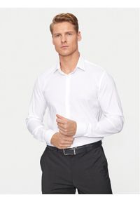 Calvin Klein Koszula K10K113182 Biały Slim Fit. Kolor: biały. Materiał: syntetyk