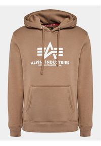 Alpha Industries Bluza Basic 178312 Brązowy Regular Fit. Kolor: brązowy. Materiał: bawełna #1