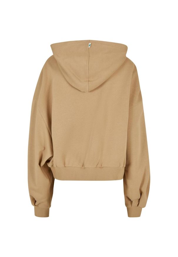 Urban Classics - Damska Bluza Z Frotte Organic Oversized Hoodie. Kolor: beżowy