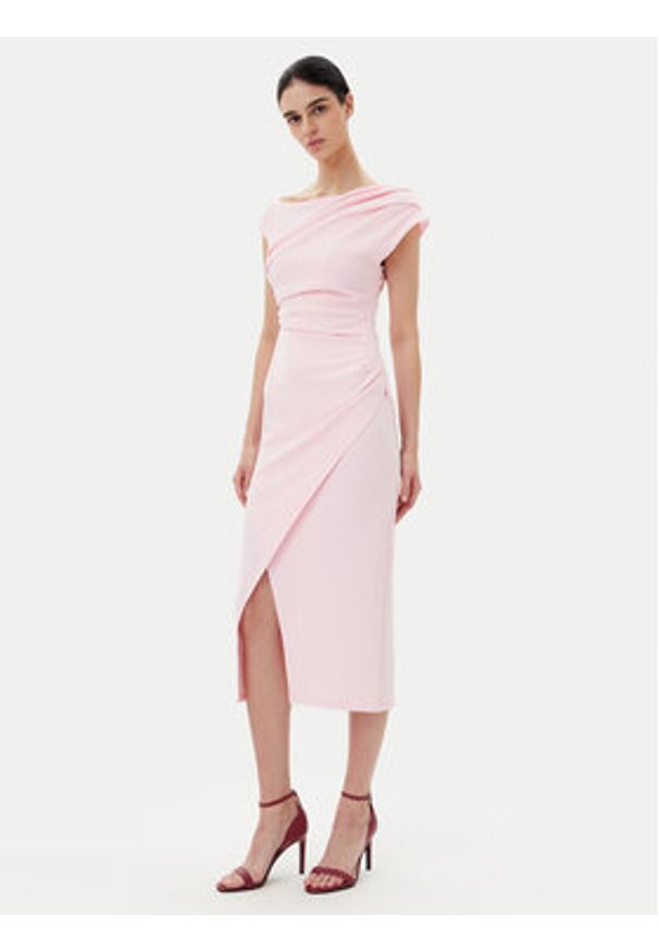 Rinascimento Sukienka koktajlowa CFC0019898002 Różowy Regular Fit. Kolor: różowy. Materiał: syntetyk. Styl: wizytowy