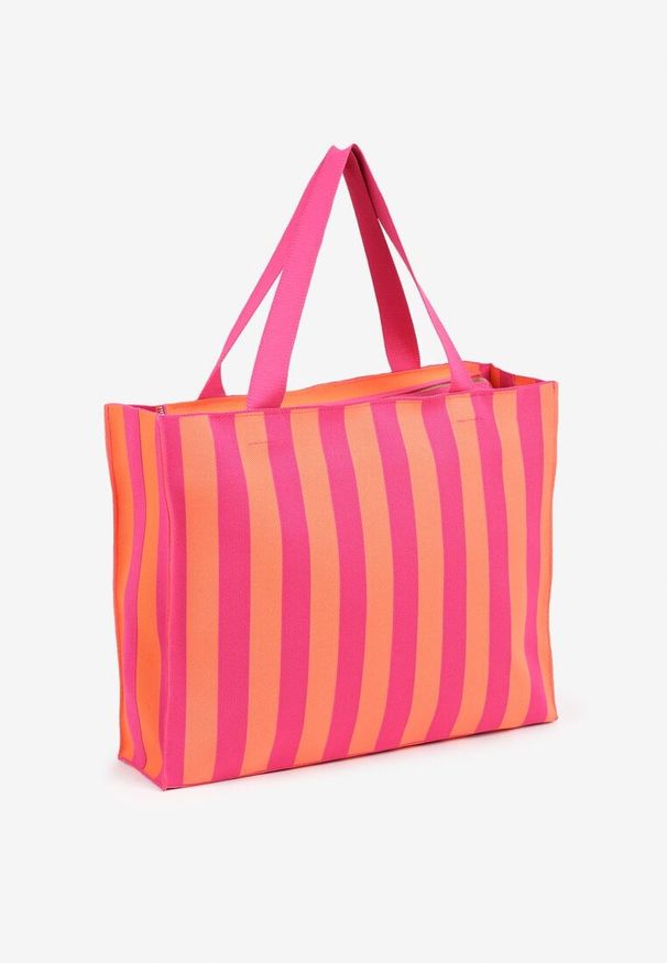 Renee - Pomarańczowa Torebka w Typie Shopper w Pasy Saliviella. Kolor: pomarańczowy. Styl: casual