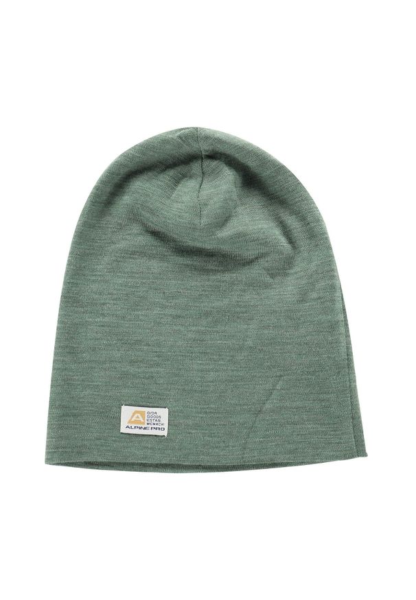 ALPINE PRO - Czapka turystyczna z wełną merino 100% Alpine Pro Bedade. Kolor: zielony. Materiał: wełna. Styl: sportowy